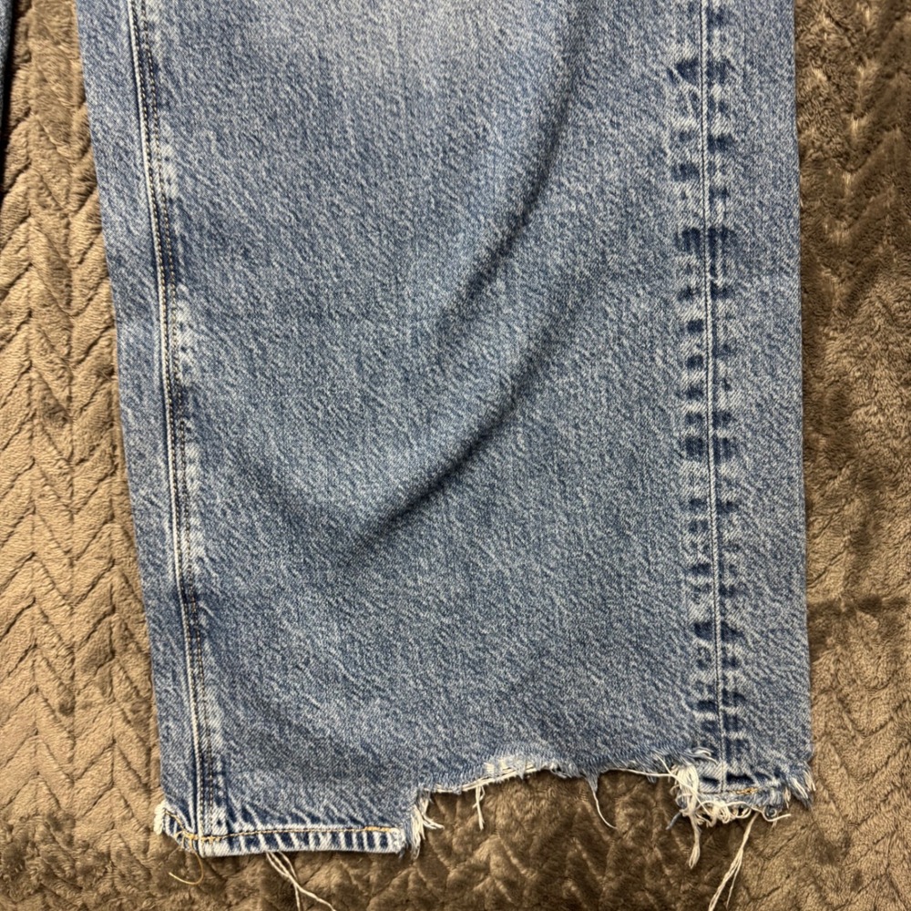 American Eagle Baggy Wide Leg Blue Jeans Size 12 Super High Rise (2106) - Picture 4 of 10